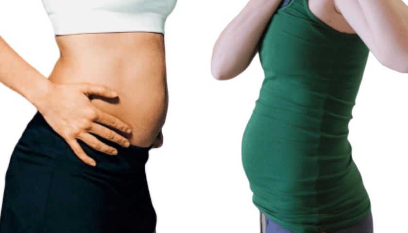 Barriga de gravida com de 11 semanas