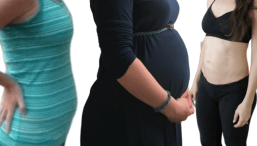 Barriga de gravida com 14 semanas de gestação 