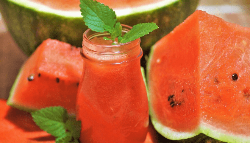 Suco de melancia, lanches saudáveis 