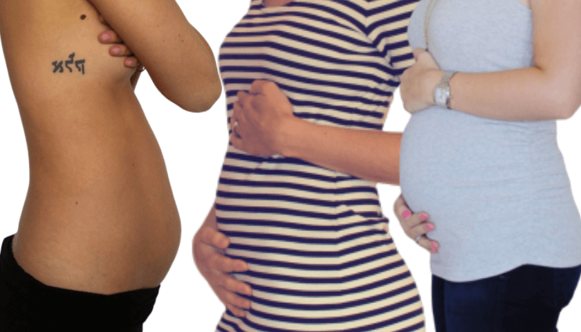 Barriga de gravida com de 12 semanas 
