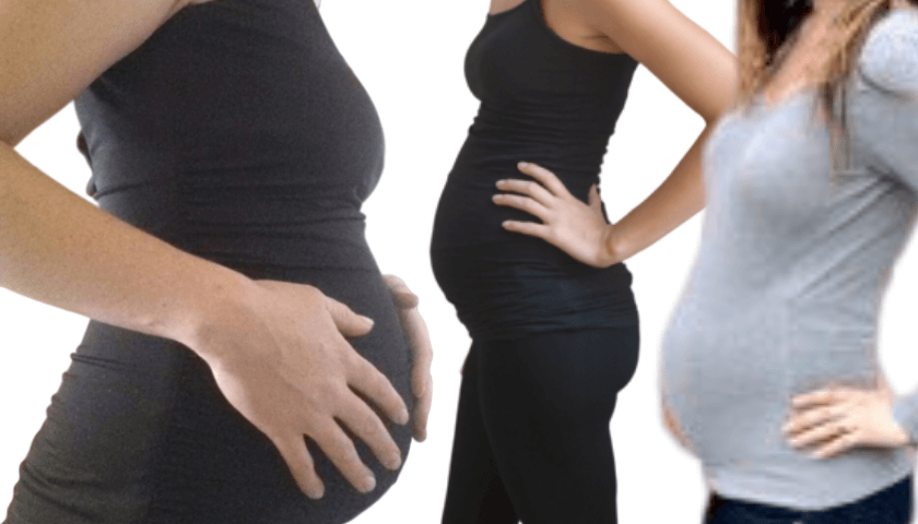 Barriga de gravida com 13 semanas de gravidez