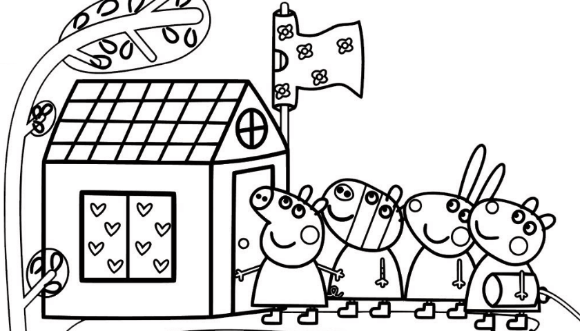 Desenho para colorir Peppa Pig : O balanço 11